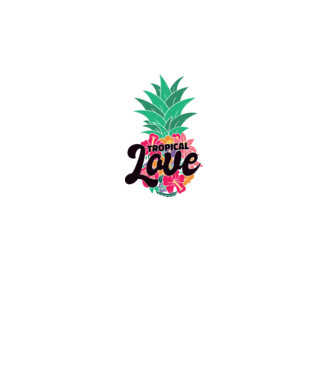 Ananas Tropical Love model alb pe tricou