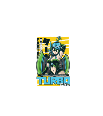 Turbo Gal Anime model alb pe tricou