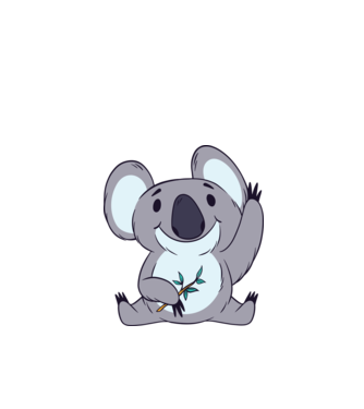 Koala drăguț model alb pe tricou