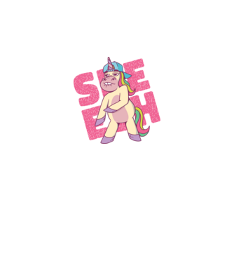 Unicorn Shesh model albastru închis pe tricou