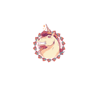 Unicorn Mullet model alb pe tricou