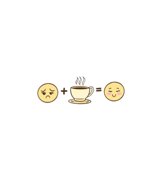 Cafea Fericire model alb pe tricou