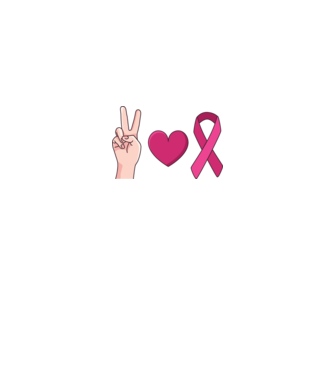 Peace Love lupta împotriva cancerului de sân model alb pe tricou