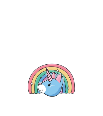 Pisică Unicorn model albastru închis pe tricou