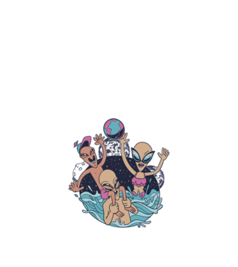Alien Familie ștrand model alb pe tricou