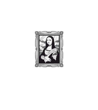 Mona Lisa gotică model negru pe tricou