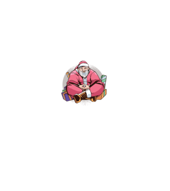 Santa Meditație model negru pe tricou