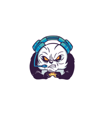 Gamer Panda model alb pe tricou