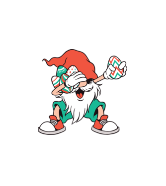 Elf de Paște DAB model alb pe tricou