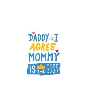 Mama e șefa model alb pe tricou