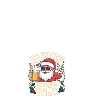 HO HO HO bring me a BEER santa Negru model alb pe tricou