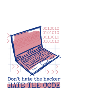Nu urî hackerul, urăște codul model alb pe tricou