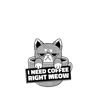 I need Coffee Right Meow model turcoaz pe tricou
