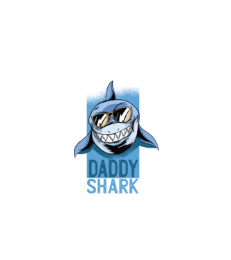 Daddy Shark tricou pentru tata model negru pe tricou