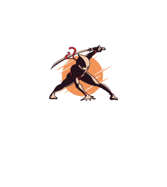 Ninja model alb pe tricou