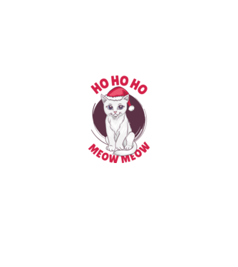 Ho Ho Ho Ho Ho Ho Ho Meow Meow Crăciun cu pisică model alb pe tricou