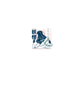 Daidarabotchi Yokai Anime model alb pe tricou