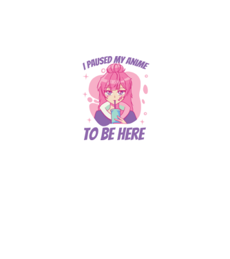 I paused my Anime to be here model albastru închis pe tricou