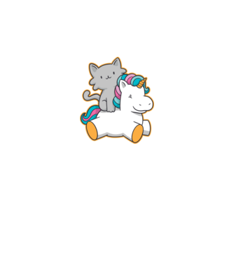 Unicorn Cu pisică model albastru închis pe tricou