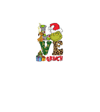 Love Grinch model negru pe tricou