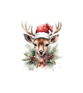 Festive Reindeer model nisipiu pe tricou