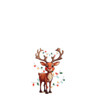 Festive Rudolph model alb pe tricou