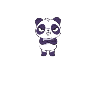 Panda furios model albastru deschis pe tricou