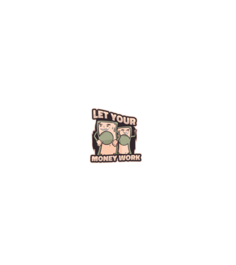 Let your money work model negru pe tricou