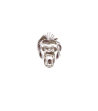 Gorilla Face model negru pe tricou