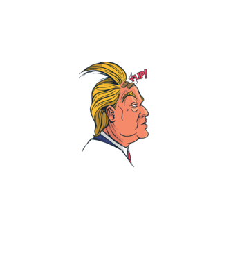 Trump Păr model negru pe tricou