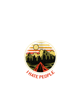 Urăsc oamenii tricou de camping model negru pe tricou