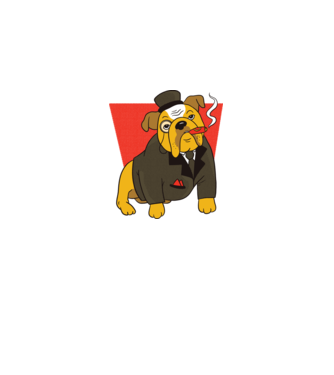 Bulldog englezesc cu trabuc model negru pe tricou