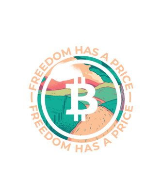 Libertatea are preț Bitcoin model alb pe tricou