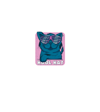 Kool Cat - Pisică Cool model albastru închis pe tricou