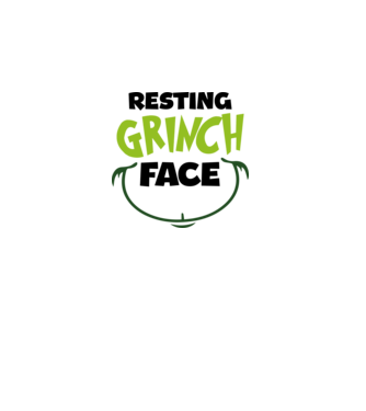 Resting Grinch face model alb pe tricou