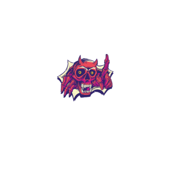 Craniu de Demon model negru pe tricou