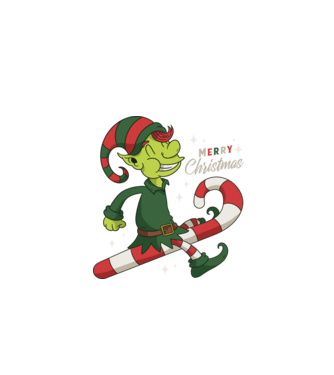 Crăciun Fericit Elf model negru pe tricou