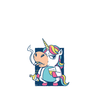 Unicorn rebel model turcoaz pe tricou
