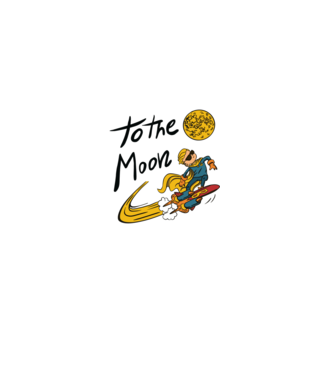 To the Moon Bitcoin model negru pe tricou