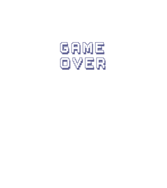 Game Over model alb pe tricou
