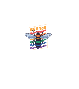 Bee You Pride model negru pe tricou