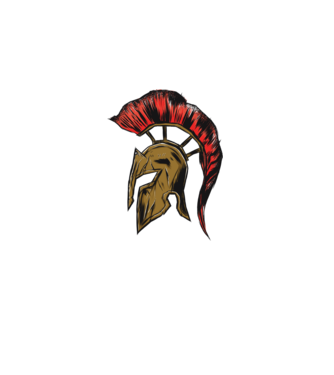 Cască războinic Sparta model negru pe tricou