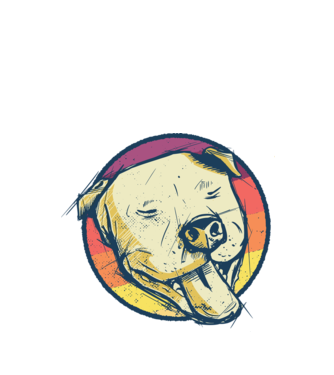 Cap Pitbull retro model alb pe tricou