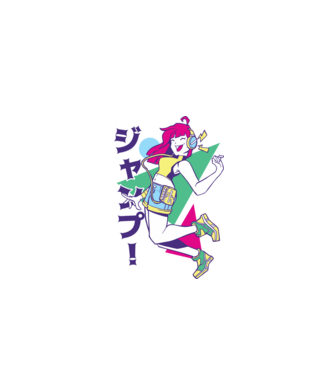 Anime fată retro model albastru închis pe tricou