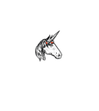 Cal Unicorn model gri pe tricou