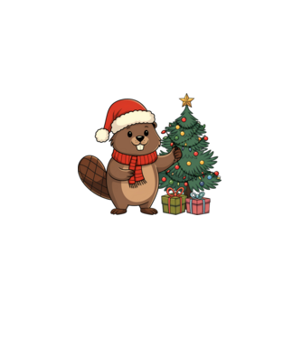 Bober Kurwa Christmas 2 model alb pe tricou