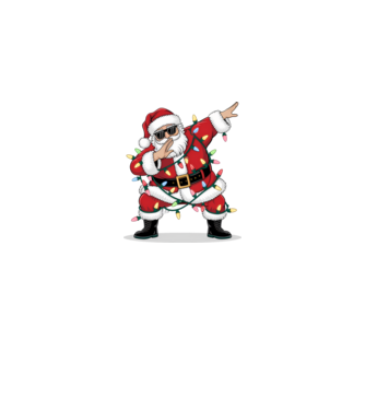 Santa Dab model alb pe tricou