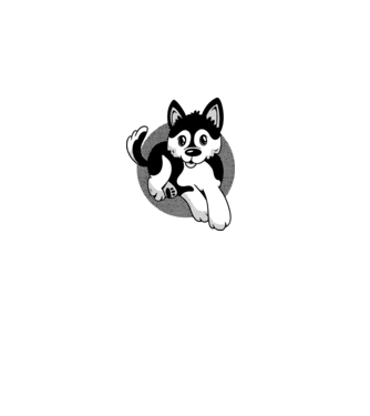 Câine Pomsky model gri pe tricou