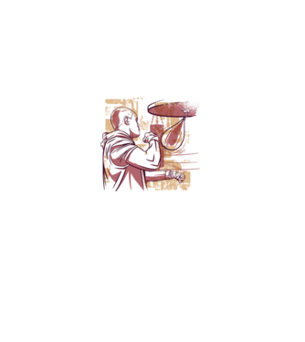 Pugilist model alb pe tricou