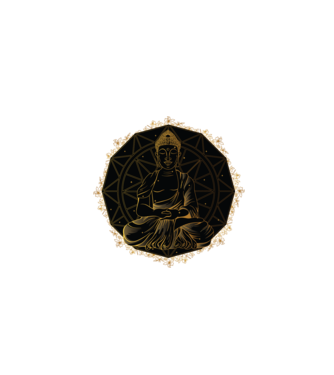 Buddha Mandala model negru pe tricou